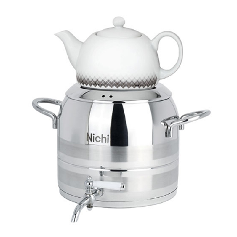 کتری و قوری استیل 6 لیتر دو خط برند نیچی