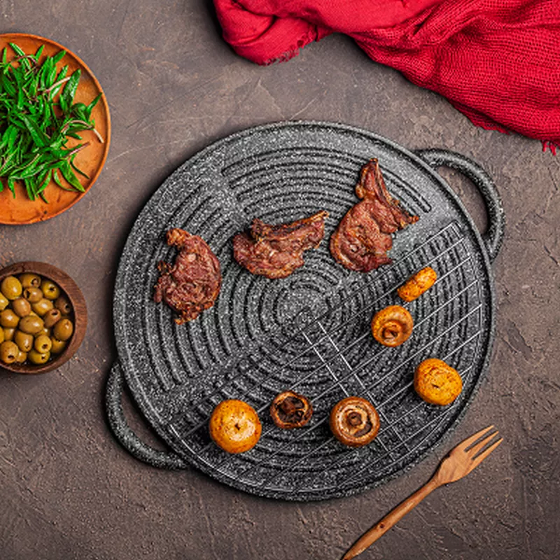 تابه گریل چدنی نالینو مدل دنیلی با درب سایز 34