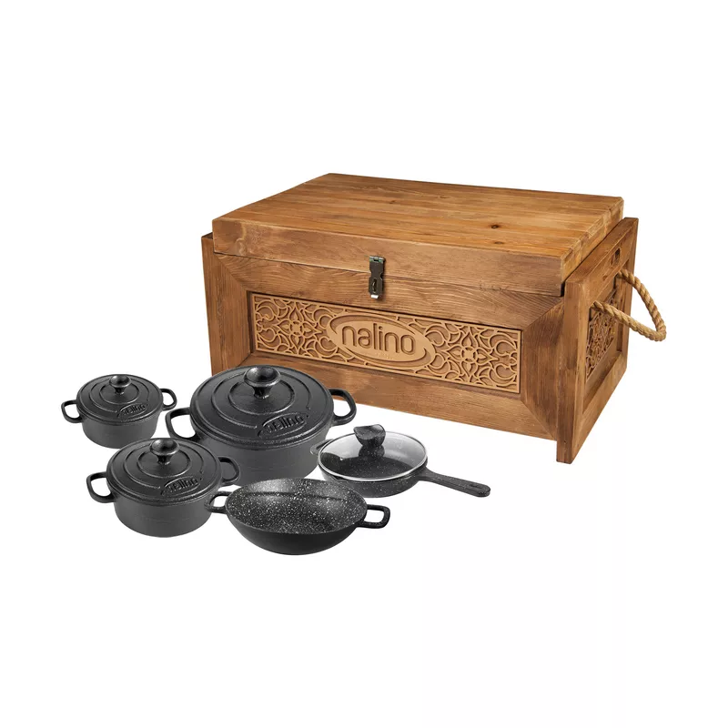 سرویس قابلمه چدن 9 پارچه نالینو مدل Dio سرویس قابلمه چدن 9 پارچه نالینو مدل Dio